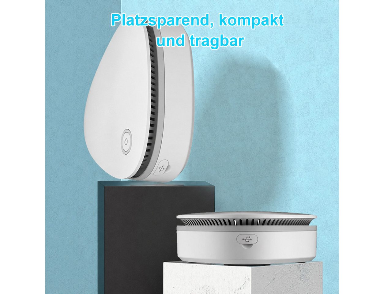 Tekoo Luftreiniger Ozon-Luftreiniger & Geruchsentferner für Auto und Kühlschrank, USB, für 5 m² Räume, Ozon-Technologie, Tragbar, Kompakt Bild 5