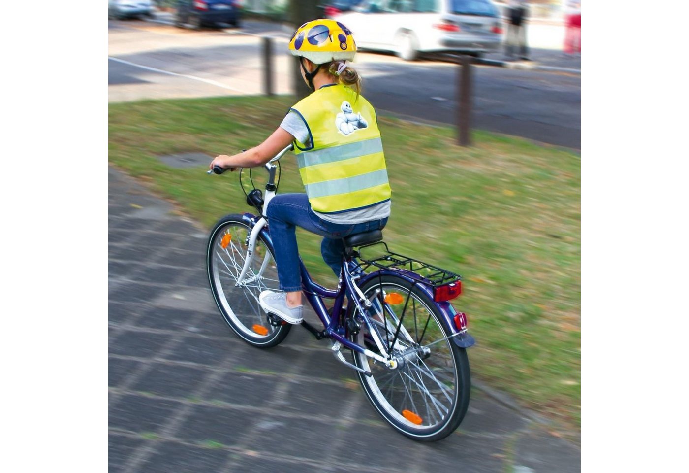 Michelin Warnweste Textile Kids Warnweste Kinder 6 - 12 J. Männchen Sicherheitsweste NEON Bild 3