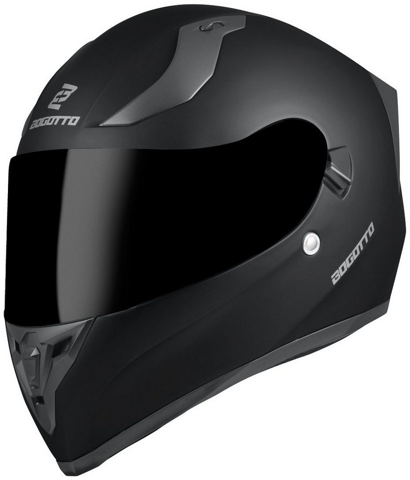 Bogotto Motorradhelm H128 Solid Helm, Geeignet Für Brillenträger,herausnehmbares Innenfutter,integriert Bild 2