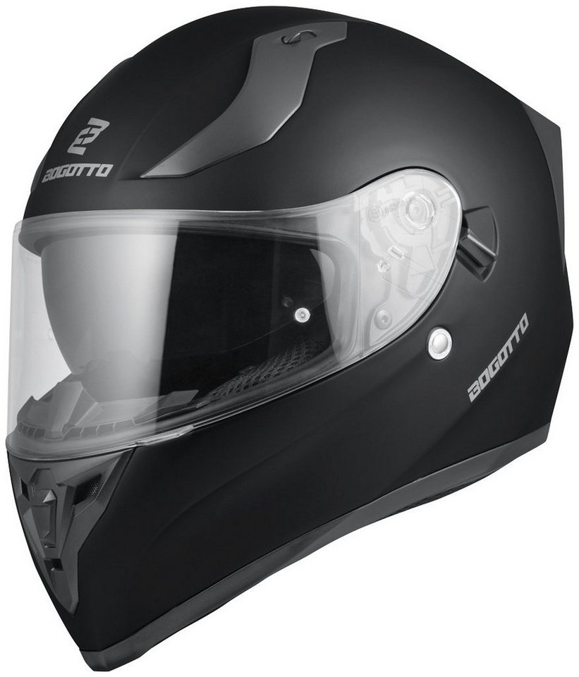Bogotto Motorradhelm H128 Solid Helm, Geeignet Für Brillenträger,herausnehmbares Innenfutter,integriert Bild 3