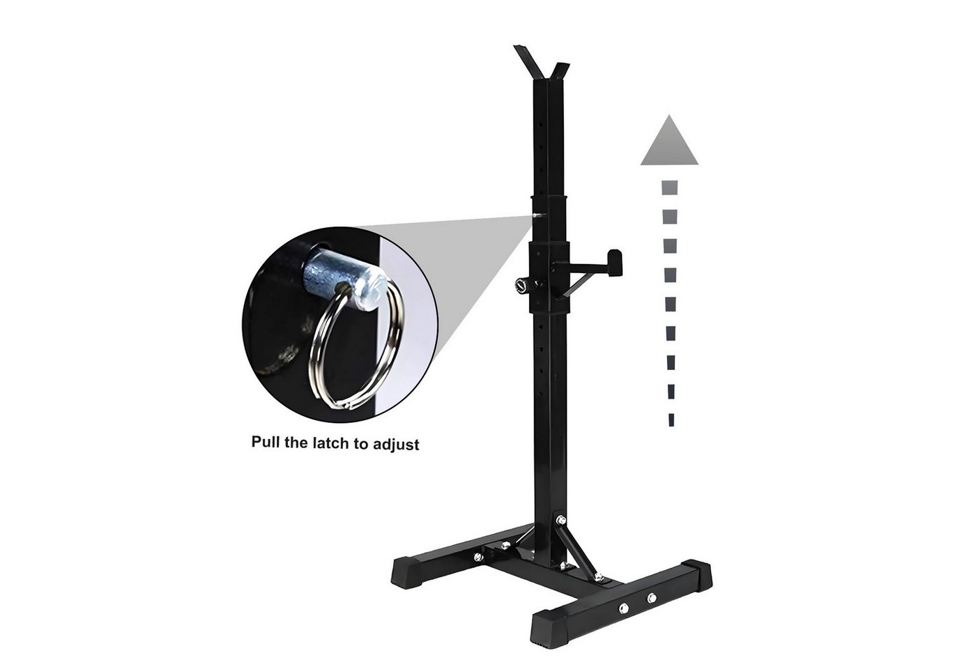 JEOBEST Squat Rack Hantelständer Verstellbare (106-160cm) Langhantelständer, 2 Einzelnen Ständern, Kniebeugeständer, Langhantelablage bis150kg Bild 5