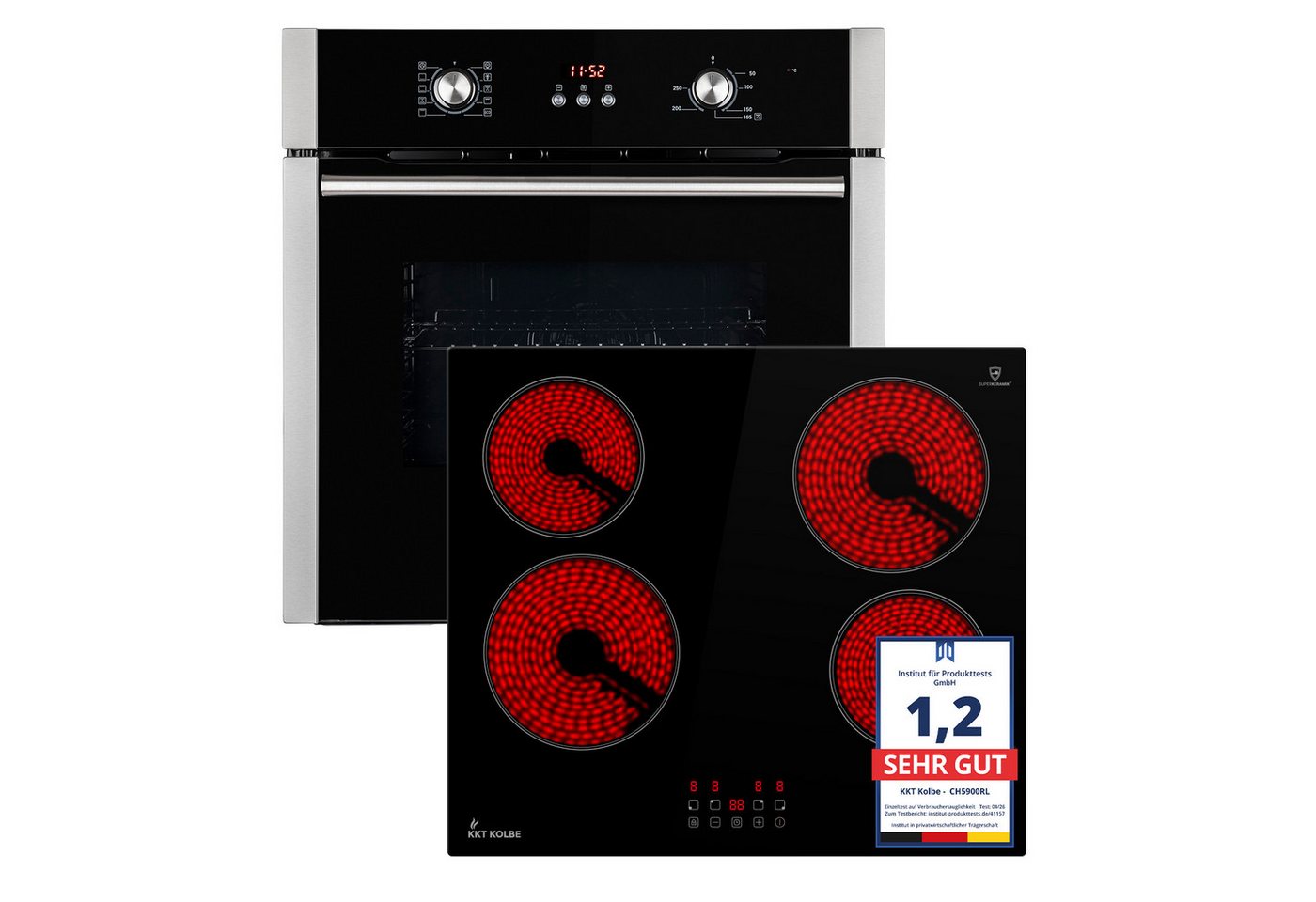 KKT KOLBE Backofen-Set Backofen und Kochfeld SET8805CH5900RL, Herdset / Heißluft / Einbauherd / Einbaubackofen / Dualzone Bild 3