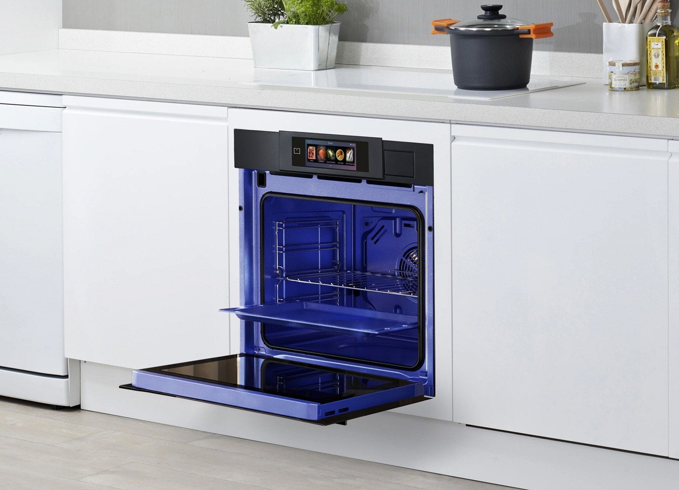 Kaiser Küchengeräte Backofen-Set Herd Set Autark Einbaubackofen XXL Multi 37,Multifunktions-Elektro-Dampfbackofen mit Dampfreinigung, 60 cm+Induktionskochfeld 60 cm +Grillplatte EH 6341+KCT 6140 FI+Grillplatte.., mit 1-fach-Teleskopauszug