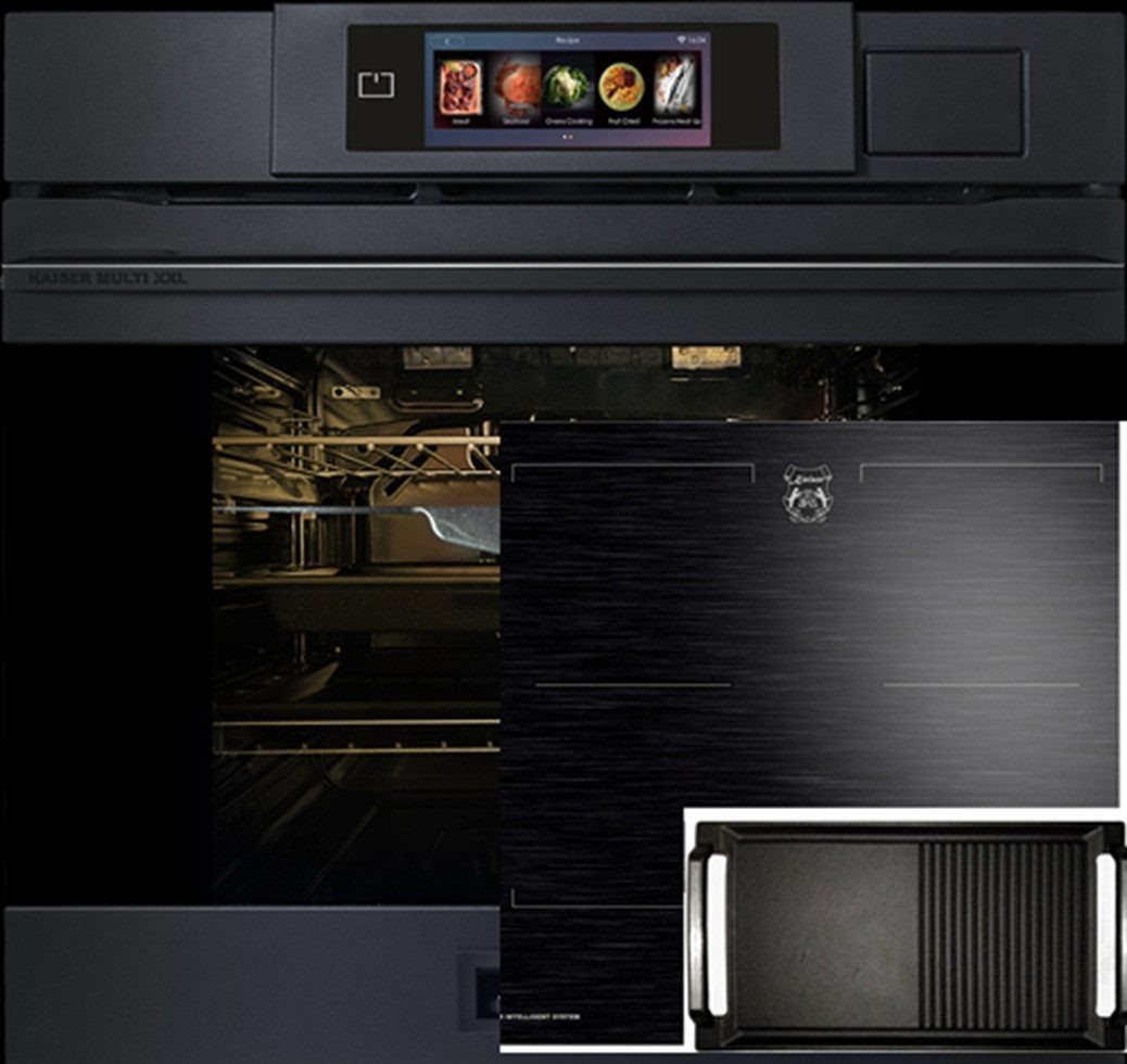 Kaiser Küchengeräte Backofen-Set Herd Set Autark Einbaubackofen XXL Multi 37,Multifunktions-Elektro-Dampfbackofen mit Dampfreinigung, 60 cm+Induktionskochfeld 60 cm +Grillplatte EH 6341+KCT 6140 FI+Grillplatte.., mit 1-fach-Teleskopauszug Bild 5