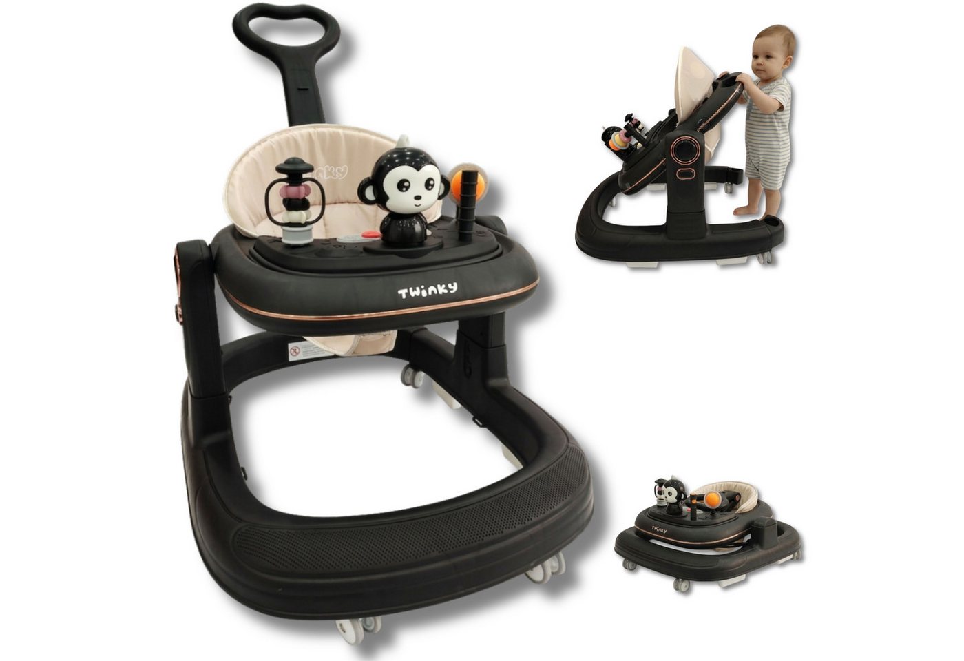 TWINKY Lauflernhilfe für Baby - Klappbarer Lauflernwagen mit Schiebegriff Bild 4