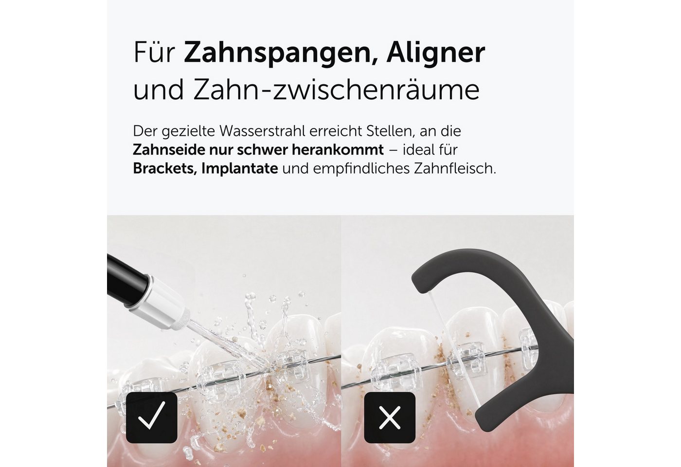 Wondersmile Munddusche Testsieger 2026 - 100 Tage risikofrei testen - SmoothFlow-Technologie, Aufsätze: 1 St., Inteligentes OLED Display Bild 3