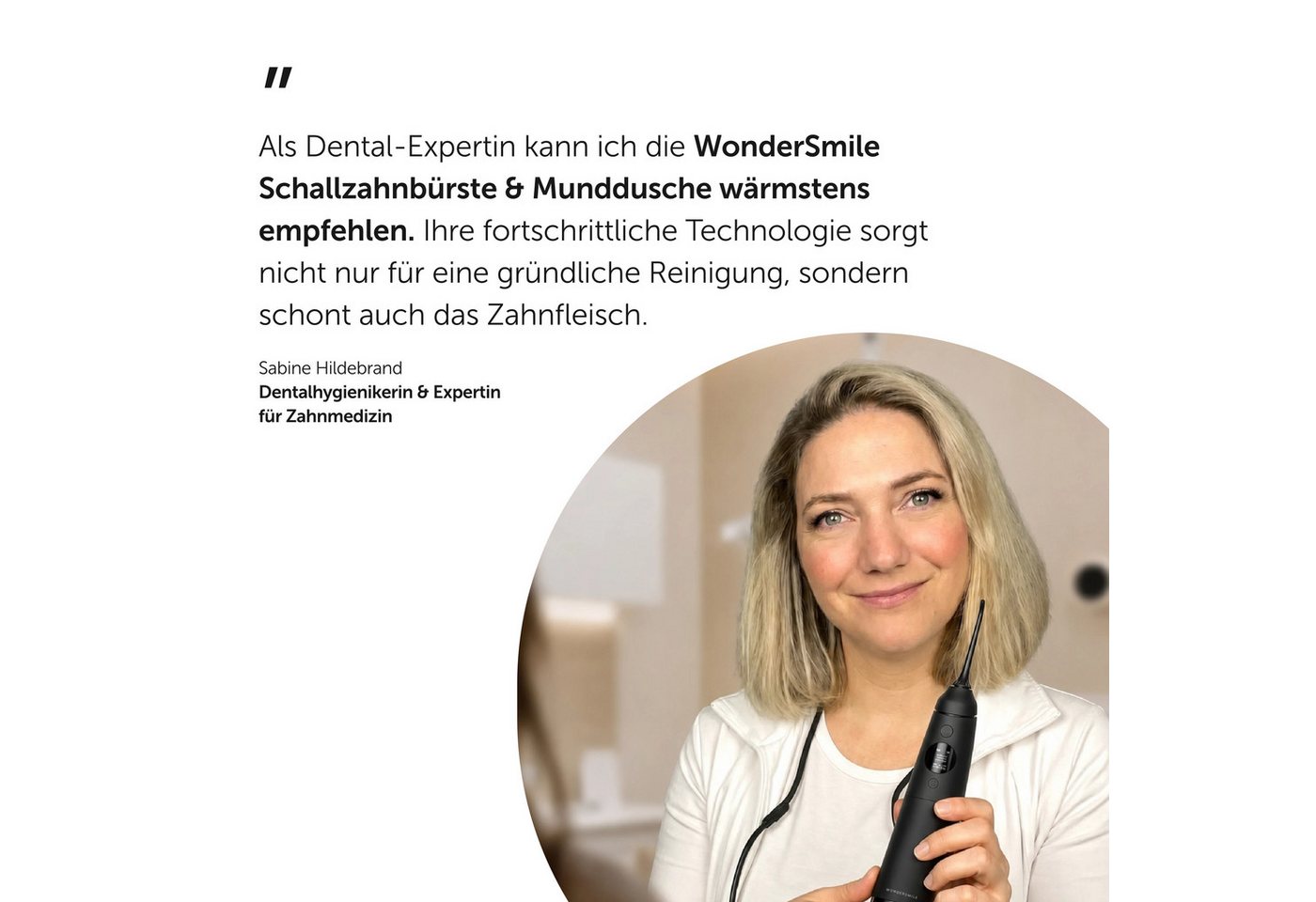 Wondersmile Munddusche Testsieger 2026 - 100 Tage risikofrei testen - SmoothFlow-Technologie, Aufsätze: 1 St., Inteligentes OLED Display Bild 4