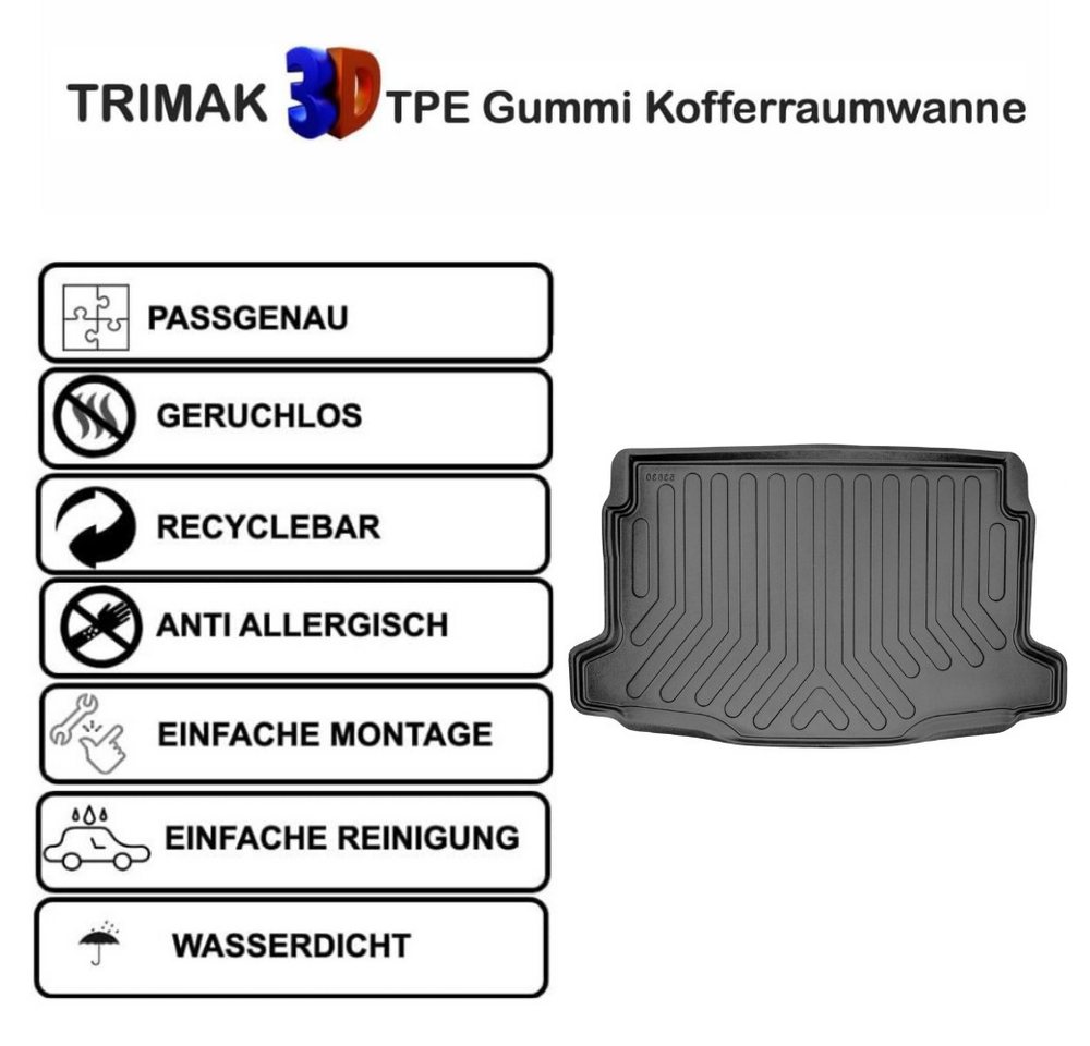Trimak Passform-Fußmatten Oder Kofferraumwanne Oder Set kompatibel mit Jeep Avenger, Jeep Avenger ab 2023 Obere Kofferraummatte TPE Antirutschmatte Bild 2