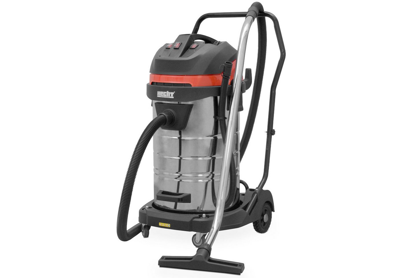 Hecht Industriesauger 8380 Nass-Trockensauger 80L Edelstahlbehälter Werkstattsauger, 3000 W, Behälter, beutellos Staubsauger Baustelle Garage Bild 2