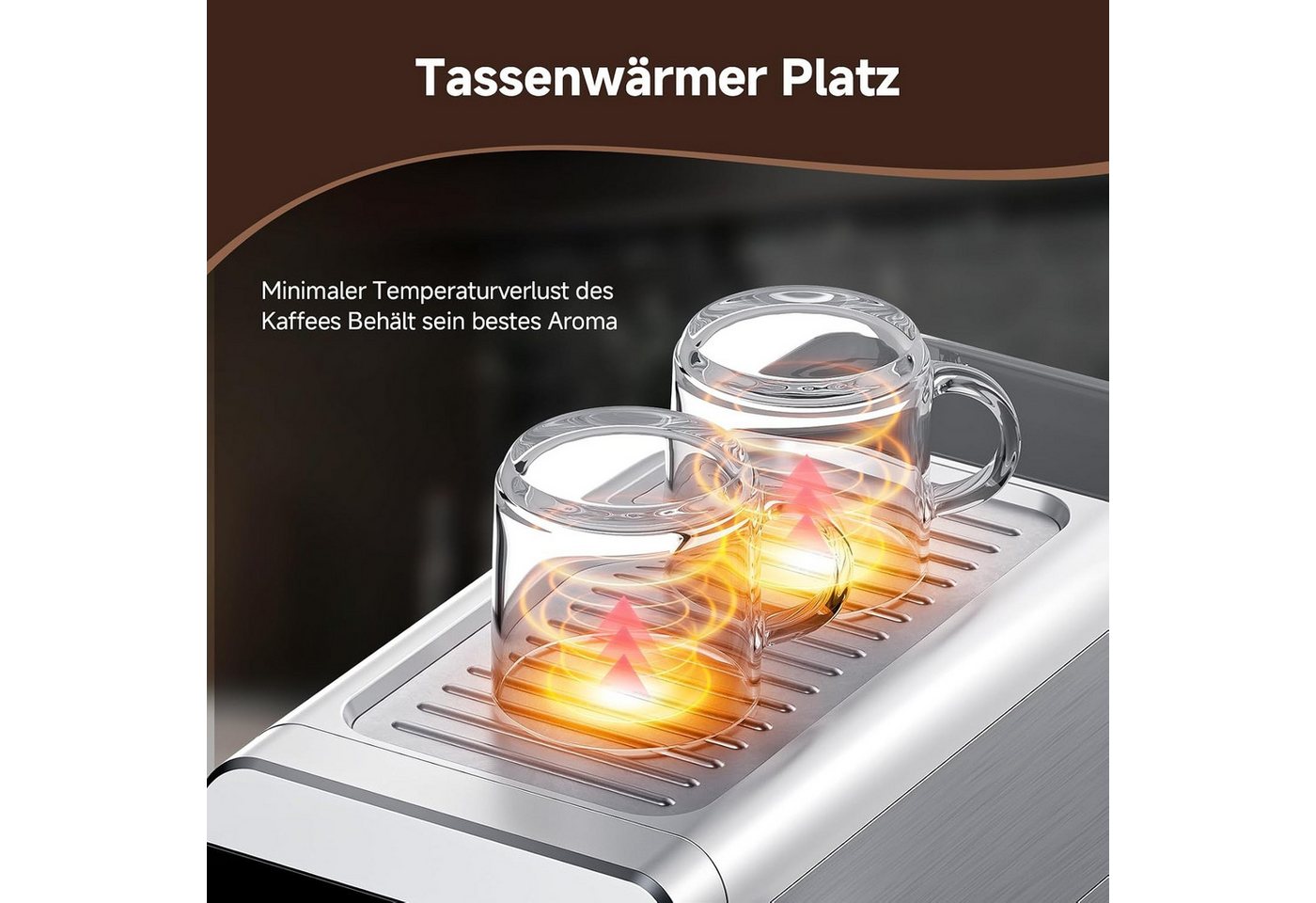 AMZCHEF Espressomaschine, Home 2-in-1 Espressomaschine mit 1,2L,1350W