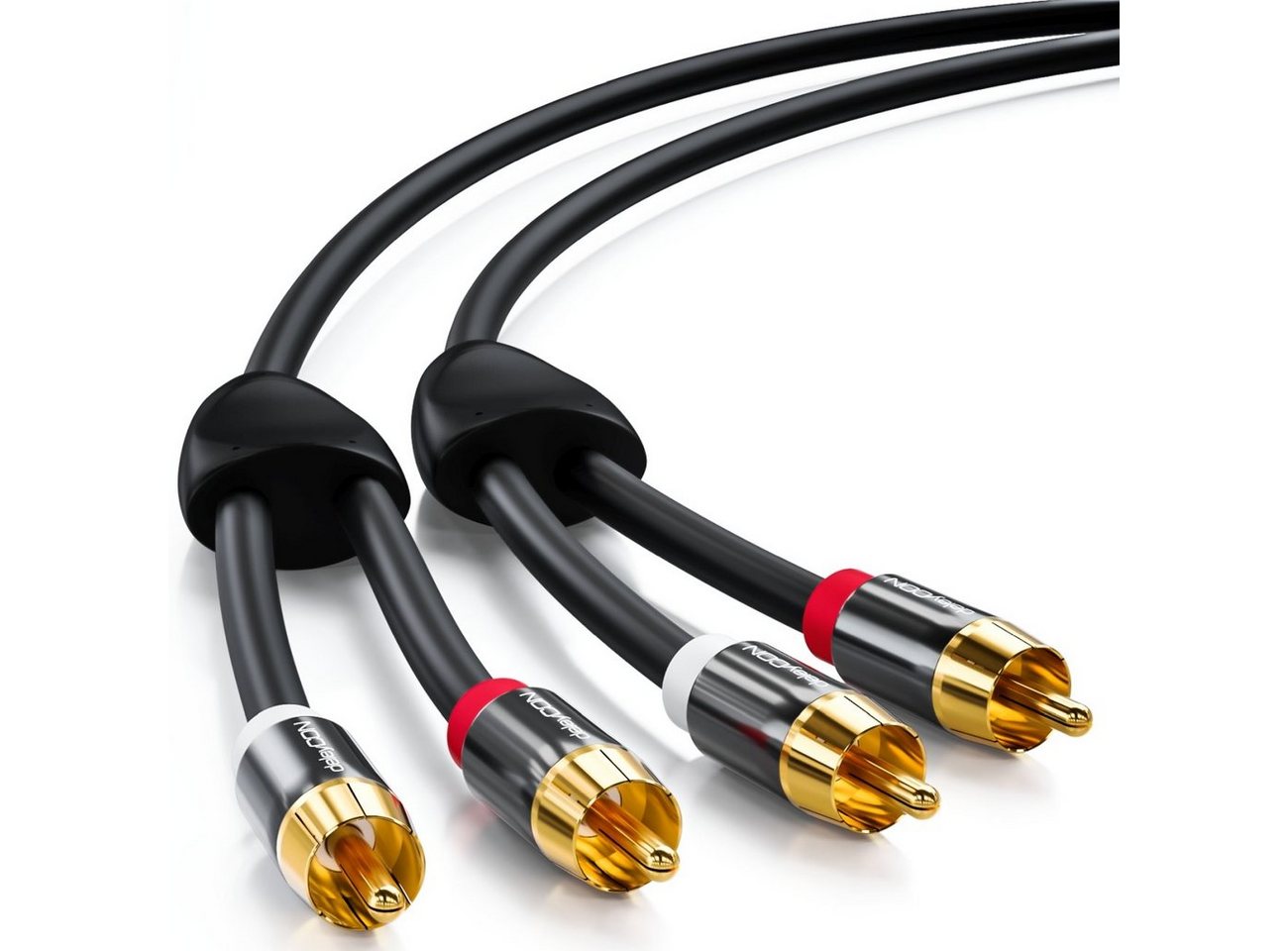 deleyCON deleyCON HQ Cinch Kabel [2m] - 2x RCA Cinch Stecker zu 2x RCA Cinch Audio- & Video-Kabel Bild 3