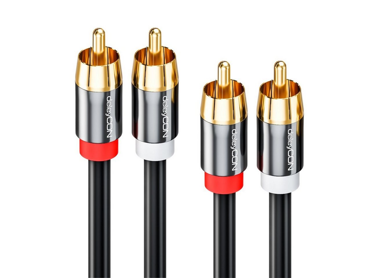 deleyCON deleyCON HQ Cinch Kabel [2m] - 2x RCA Cinch Stecker zu 2x RCA Cinch Audio- & Video-Kabel Bild 5
