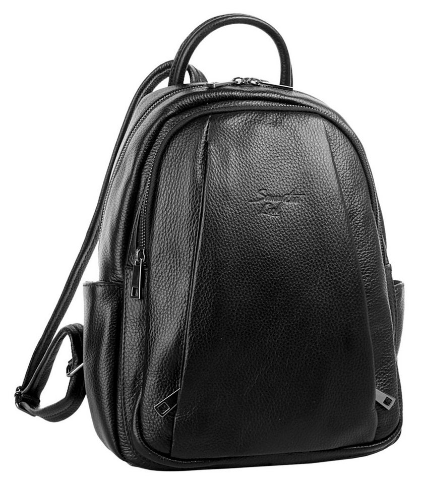 Samantha Look Cityrucksack SAMANTHA LOOK Damen Rucksack echt Leder, Made in Italy, echt Leder, Made in Italy Bild 2