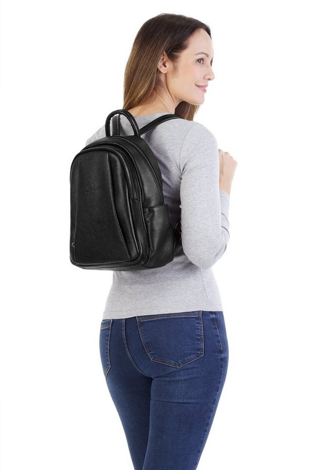 Samantha Look Cityrucksack SAMANTHA LOOK Damen Rucksack echt Leder, Made in Italy, echt Leder, Made in Italy Bild 4
