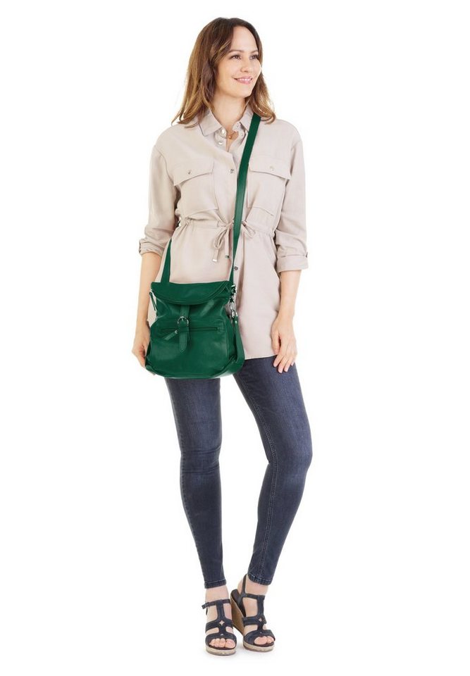 forty° Cityrucksack FORTY° Damen Rucksack echt Leder, Made in Italy, echt Leder, Made in Italy