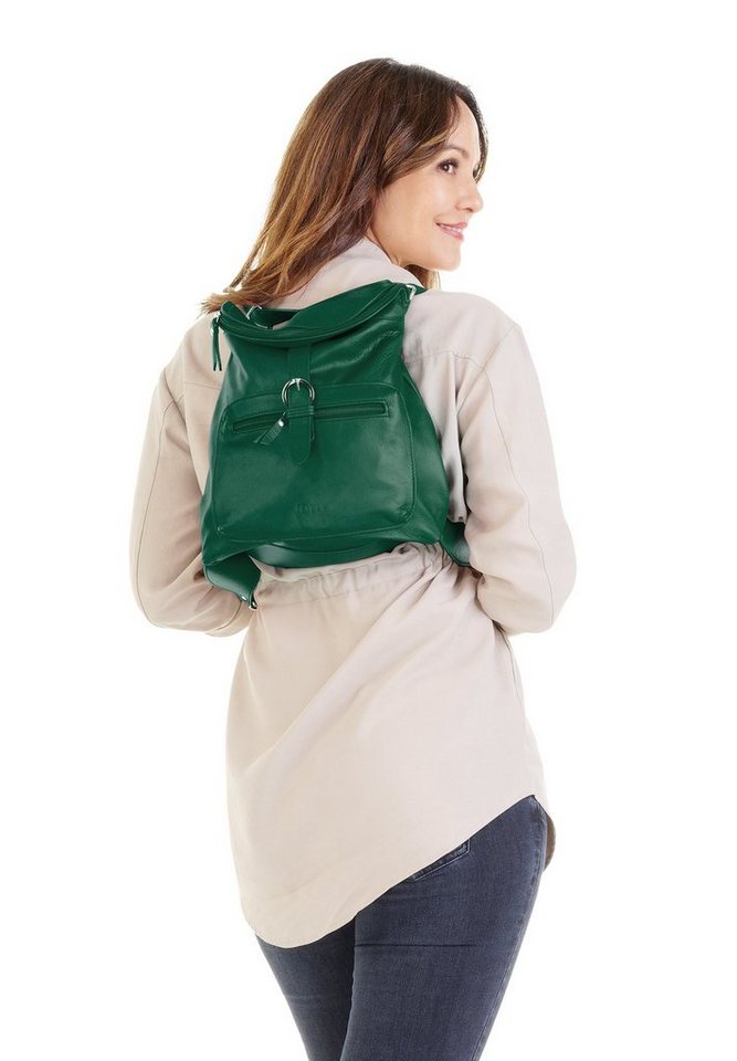forty° Cityrucksack FORTY° Damen Rucksack echt Leder, Made in Italy, echt Leder, Made in Italy Bild 3
