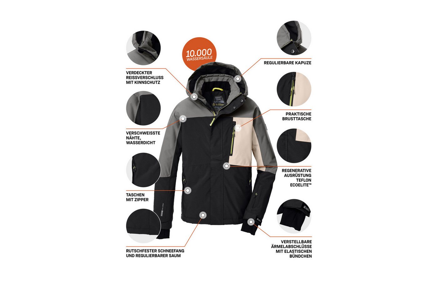 Killtec Skijacke KSW 200 BYS SKI JCKT Killtec Kids Skijacke: wasserdicht, atmungsaktiv, reflektierend Bild 5