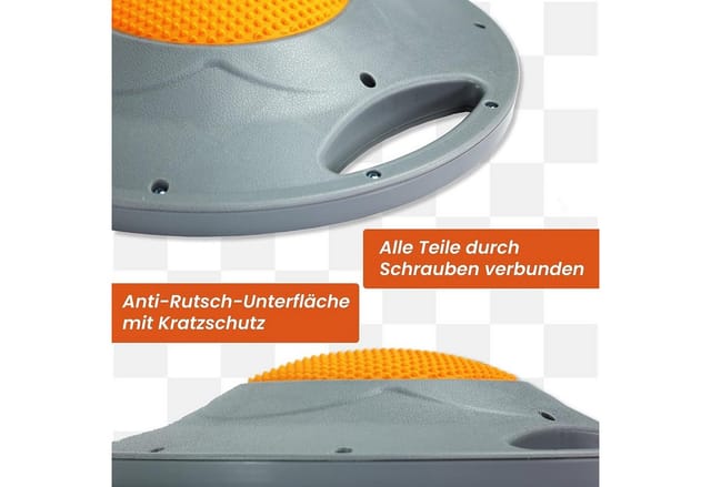DH FitLife Balanceboard Wackelbrett, Balance Pad mit Griffen, Gleichgewichtstrainer, Ø 42cm, max. 200 KG, ideal für Gleichgewichtstraining