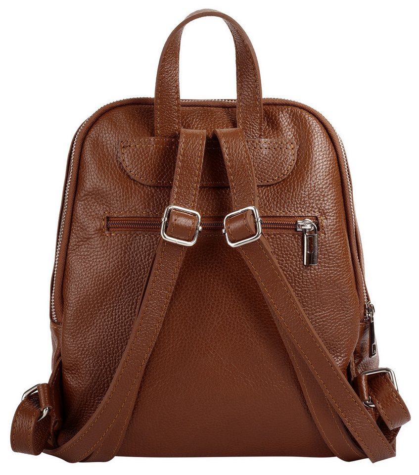 Samantha Look Cityrucksack SAMANTHA LOOK Damen City-Rucksack echt Leder, Made in Italy, echt Leder, Made in Italy