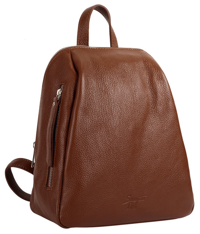 Samantha Look Cityrucksack SAMANTHA LOOK Damen City-Rucksack echt Leder, Made in Italy, echt Leder, Made in Italy Bild 3
