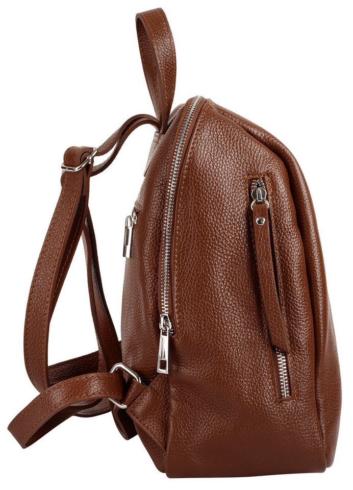 Samantha Look Cityrucksack SAMANTHA LOOK Damen City-Rucksack echt Leder, Made in Italy, echt Leder, Made in Italy Bild 4