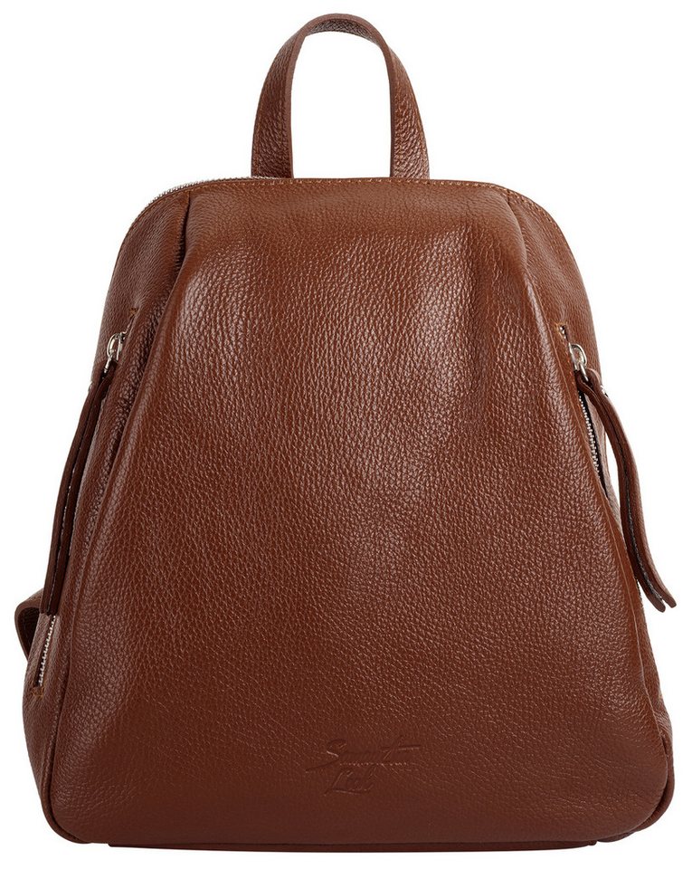 Samantha Look Cityrucksack SAMANTHA LOOK Damen City-Rucksack echt Leder, Made in Italy, echt Leder, Made in Italy Bild 5