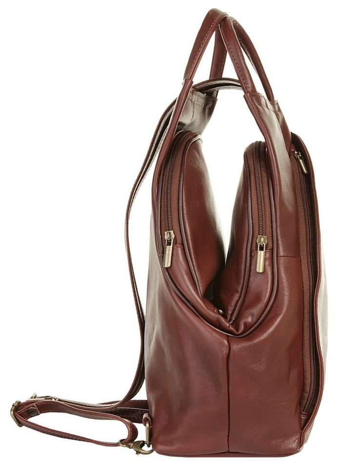 Piké Cityrucksack PIKÉ Damen Rucksack echt Leder, Made in Italy, echt Leder, Made in Italy