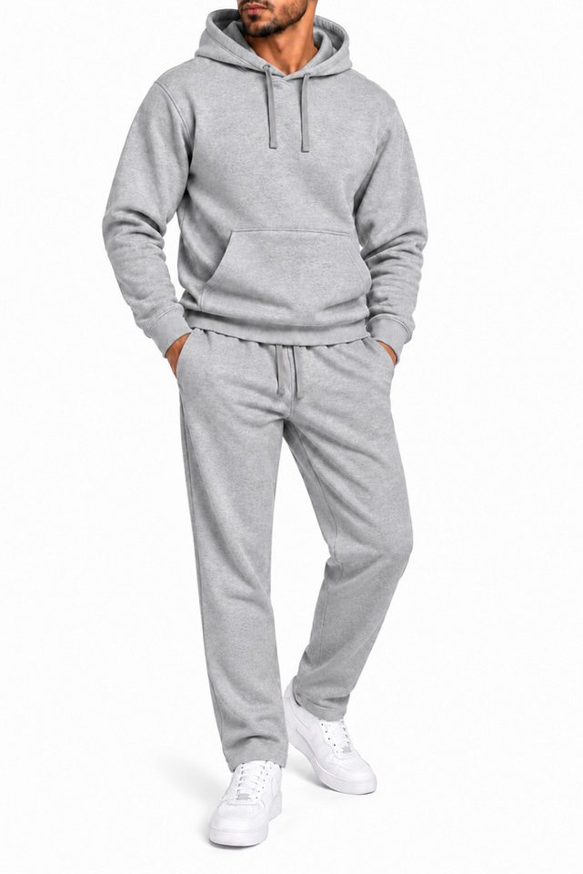 Banco Freizeitanzug Herren 2- teilig Trainingsanzug- Hoodie mit Kapuze und Sweatpant, zweiteilig mit Hoodie, Jogginghose, Kordelzug und Seitentaschen