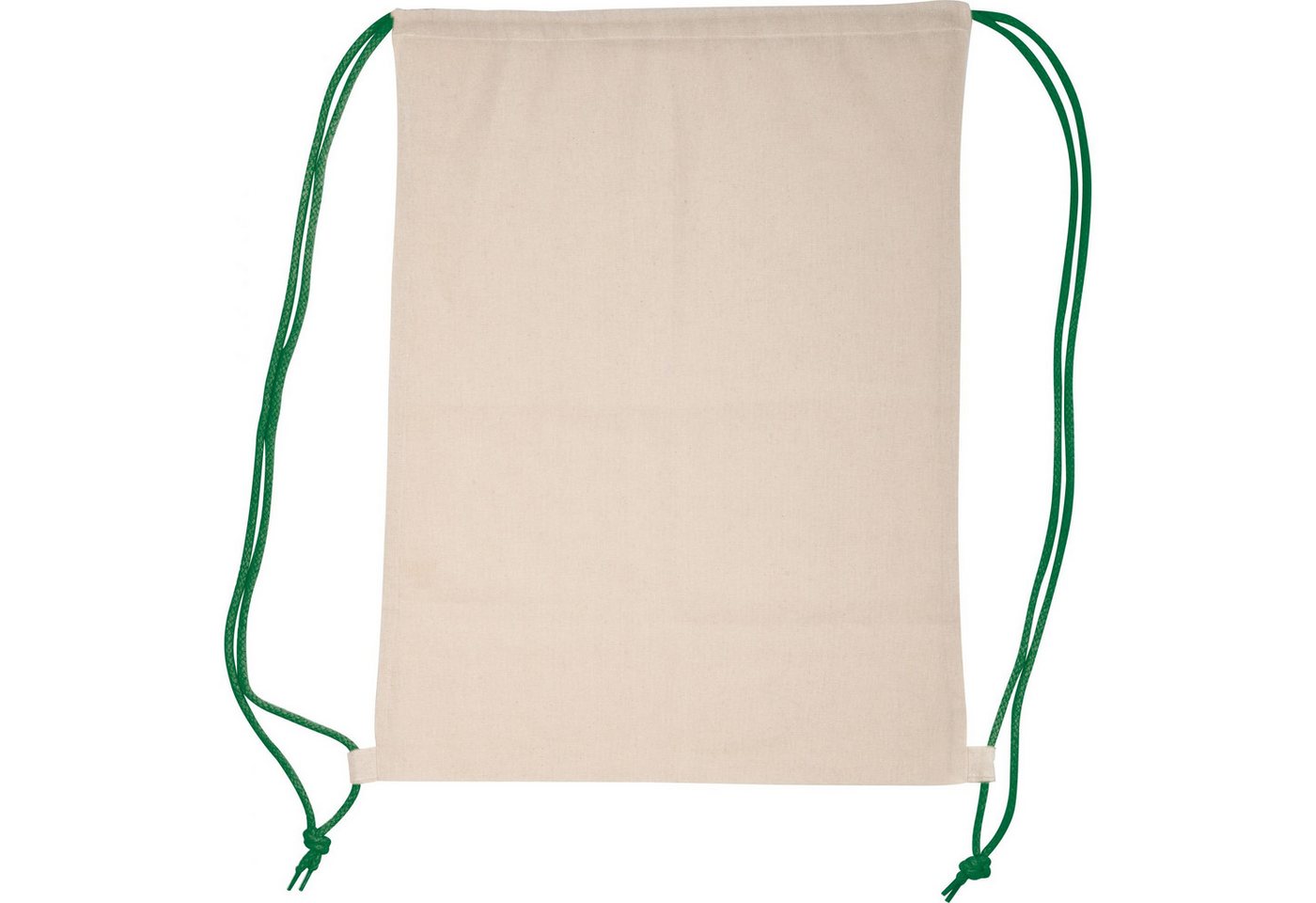 Easy Gifts Turnbeutel Baumwolle Gymbag / Sportbeutel / Turnbeutel / weiß mit grünen Kordelzü