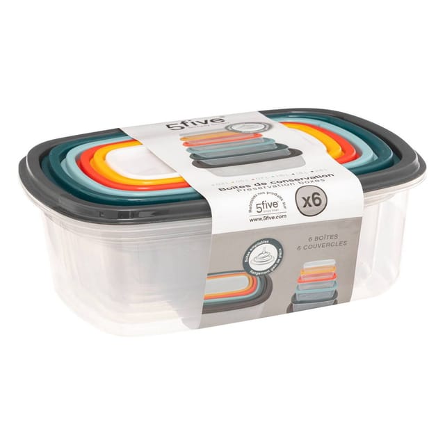 5five Simply Smart Frischhaltedose Set Colors 6-tlg., PP-Kunststoff, PE-Kunststoff, (Set, 6-tlg)