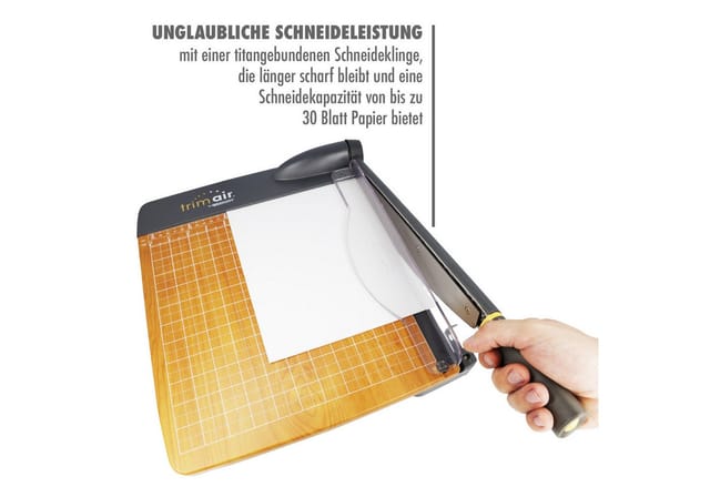 WESTCOTT Papierschneidegerät TrimAir Papierschneider 15" (38 cm) Hebelschneider Schneidemaschine, mit Holzkern und titanbeschichteter Klinge