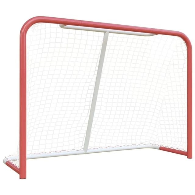 vidaXL Hockeytor Hockeytor mit Netz Rot & Weiß 153x60x118 cm Stahl & Polyester