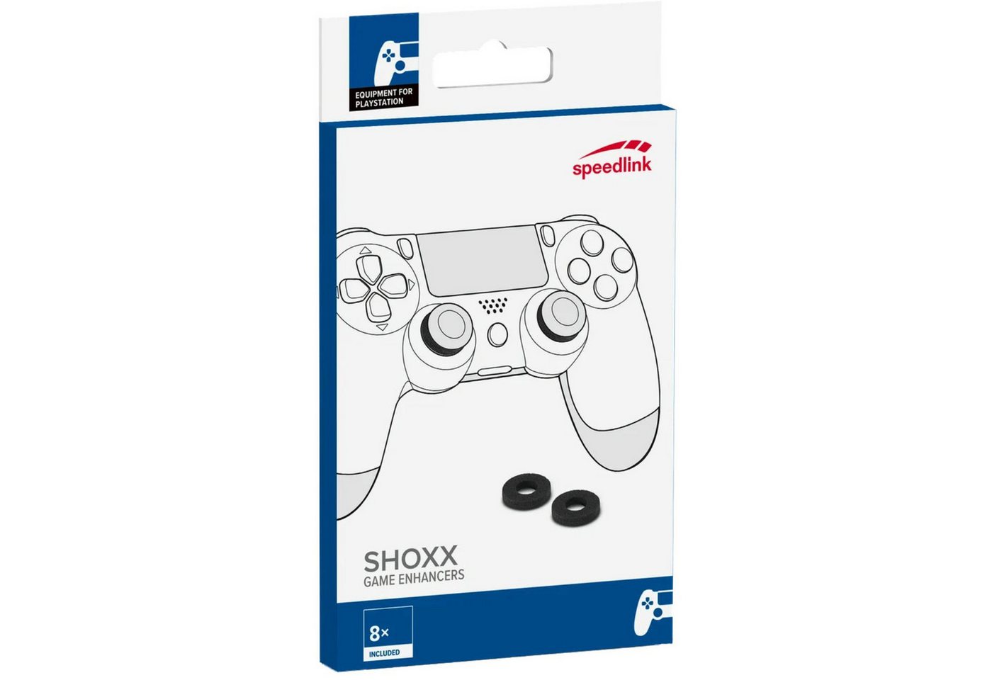 Speedlink 8 SHOXX Game Controller Enhancer Stoß-Dämpfer PlayStation 5-Controller (Set, 8 St., Thumb-Stick Ringe für Sony PS4 DualShock PS5 DualSense Controller) Bild 2