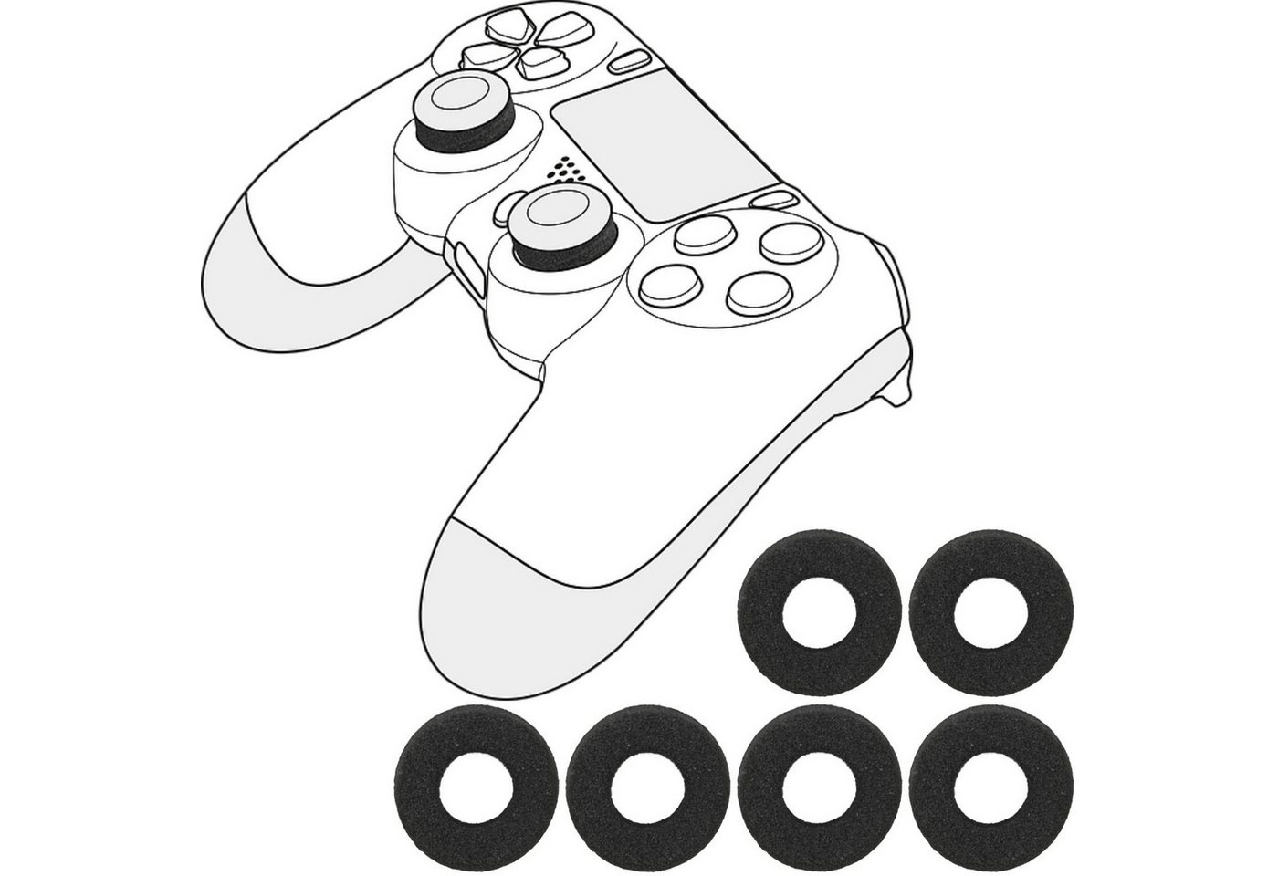Speedlink 8 SHOXX Game Controller Enhancer Stoß-Dämpfer PlayStation 5-Controller (Set, 8 St., Thumb-Stick Ringe für Sony PS4 DualShock PS5 DualSense Controller) Bild 3