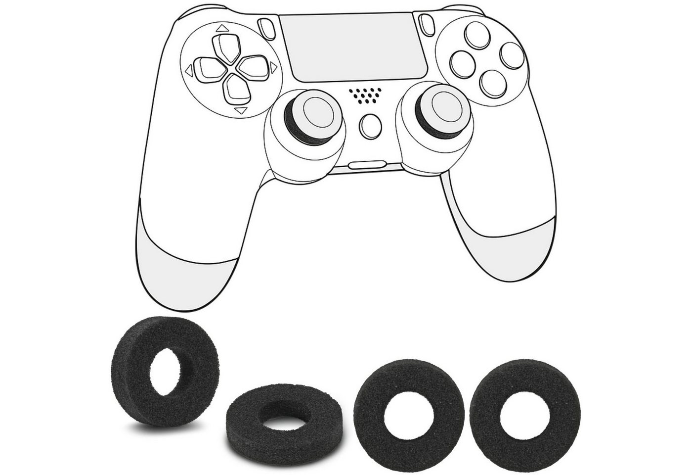 Speedlink 8 SHOXX Game Controller Enhancer Stoß-Dämpfer PlayStation 5-Controller (Set, 8 St., Thumb-Stick Ringe für Sony PS4 DualShock PS5 DualSense Controller) Bild 5