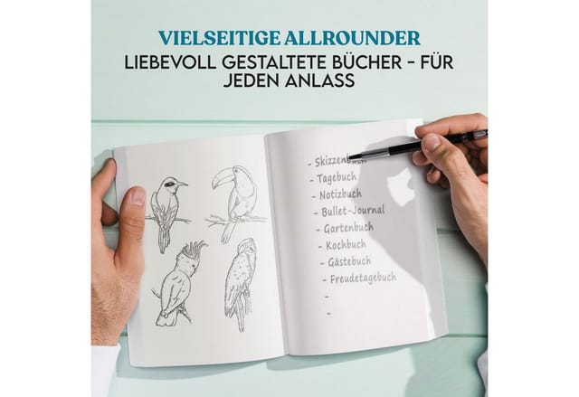 LifeDesign Notizbuch "Trentino" DIN A5 Skizzenbuch inkl. Lesezeichen, zertifizert