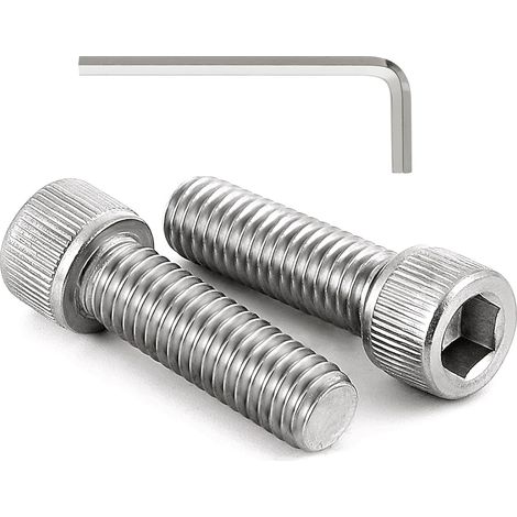 Packung Mit 50 M6 X 20 Innensechskantschrauben, Flachkopfschrauben Aus A2 V2a Edelstahl, Vollgewinde, Innensechskantschrauben Mit Schraubenschlüssel