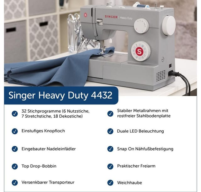Singer Freiarm-Nähmaschine SINGER Heavy Duty 4432