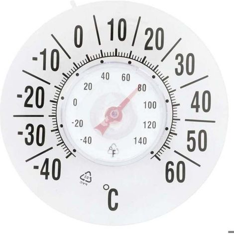 Außenthermometer, Saugnapfhalterung Für Fenster, Celsius/fahrenheit-anzeige, Transparenter Kunststoff, Quecksilberfrei