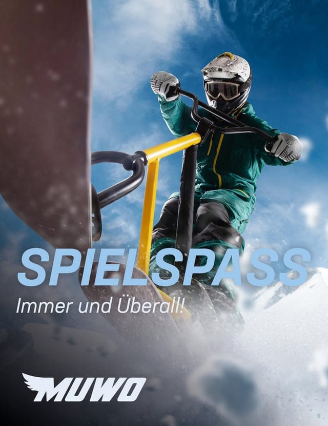 MUWO Lenkschlitten "Snowglider" Kinder Lenkschlitten, ultimativer Fahrspaß auf der Rodel-Piste