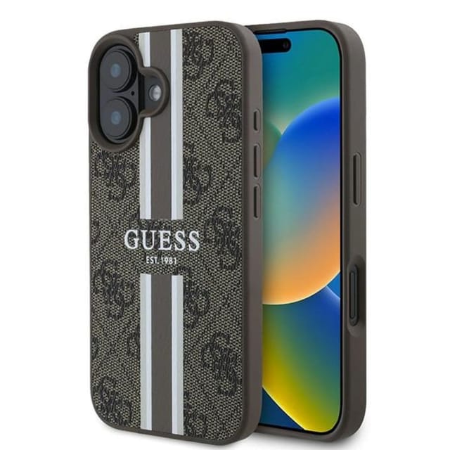 Guess Smartphone-Hülle GUESS Apple iPhone 16 Plus Hardcase Hülle 4G Streifen Design MagSafe