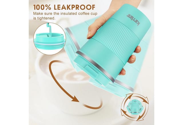 LuxusKollektion Coffee-to-go-Becher Kaffeebecher to go 380ml T-Blau Thermobecher Doppelwandig