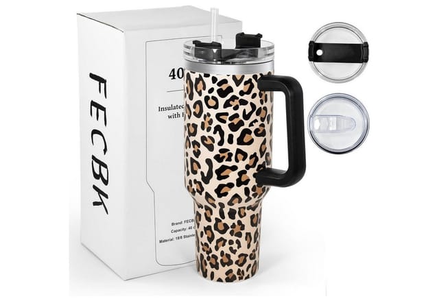LuxusKollektion Thermobecher Thermobecher Strohhalm Henkel 1,2L Auslaufsicher Edelstahl