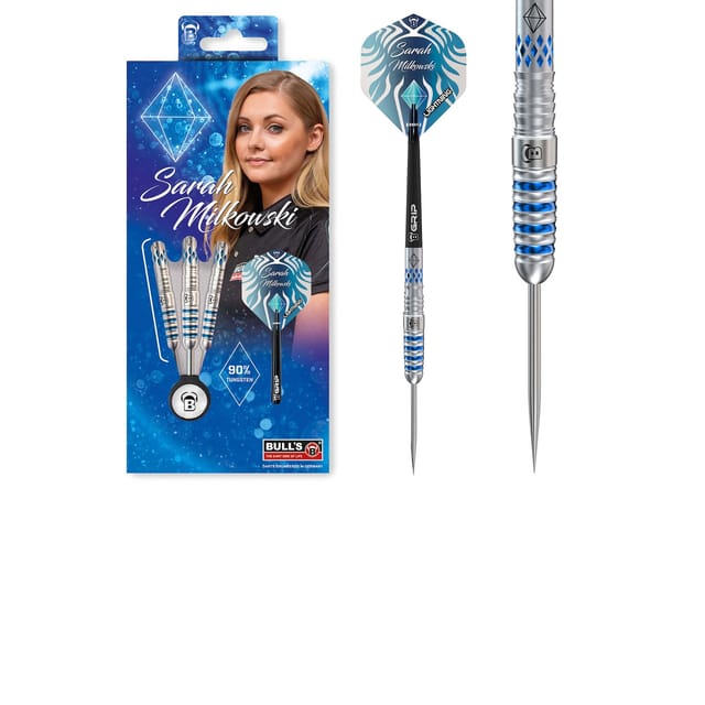 BULL'S Dartpfeil Sarah Milkowski Steel Dart 22g, Pro Dartpfeil Steel Dart Darts 22g