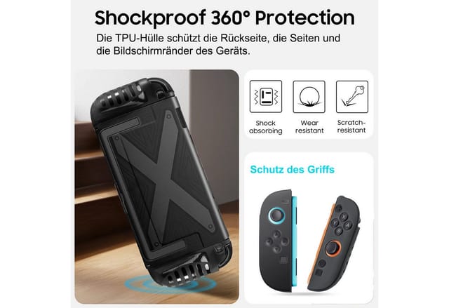 OYLCDI Dockable Hülle für Nintendo Switch 2, Stoßfeste PC+TPU Griffhülle Zubehör Nintendo (Weich Komfort Stoßfest Antikratz Schutzhülle, Kompatibel mit Konsole und JoyCon Controllern, Geteiltes Design)