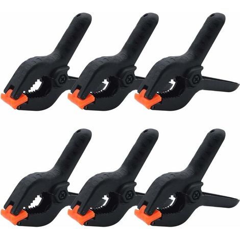 Set Mit 6 Kunststoff-federklemmen, Maximale Öffnung Bis Zu 4 Cm, Hochfeste Federklemmen Für Holzbearbeitung Und Fotostudio