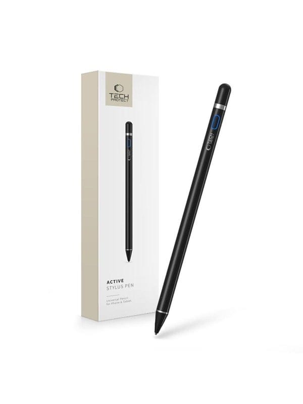 TECH PROTECT Eingabestift Active Stylus (2-teiliges Set (Stylus Pen und Micro-USB-Kabel) Präziser Eingabestift mit Akku und LED-Anzeige