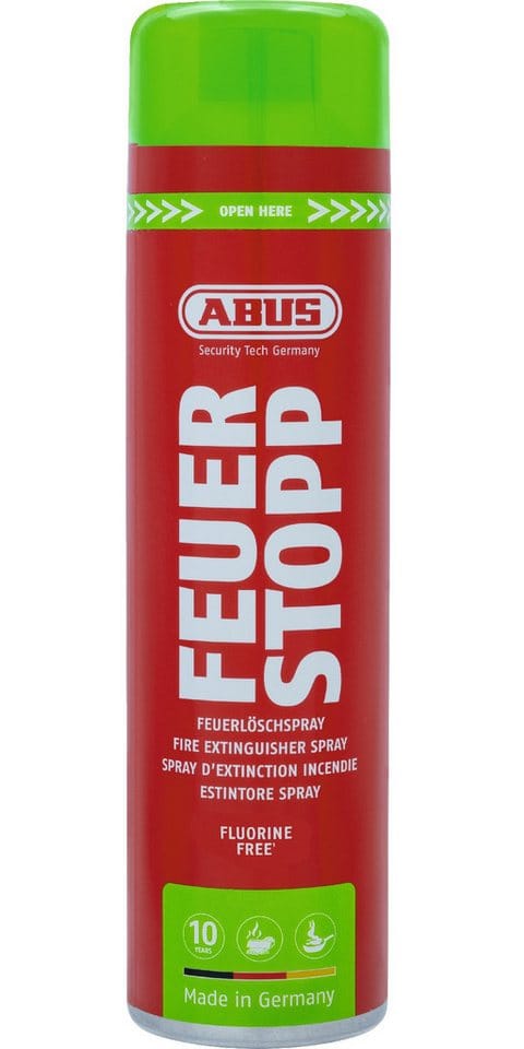 ABUS Feuerlöschspray Feuerstopp AFS625 fluorfrei, lange haltbar -Made in Germany- für Haushalt, Küche, Camper und Grill