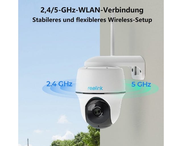 Reolink Überwachungskamera Argus PT+SP 4MP PTZ Akku- oder solarbetriebene 2,4/5GHz WLAN IP (Außenbereich, PIR-Erkennung,IR-Nachtsicht,Could-Speicherung)