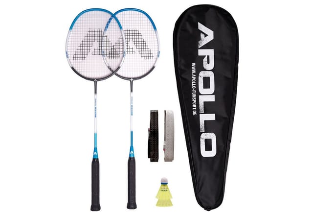Apollo Badmintonschläger Badminton Set Badminton Match Pro 800, (Set, inkl. 2 Bällen und Tragetasche), inkl. 2 Bällen und Tragetasche